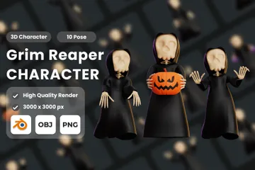 Ceifador Halloween Pacote de Illustration 3D