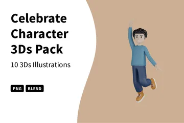 Celebrar el personaje Paquete de Illustration 3D