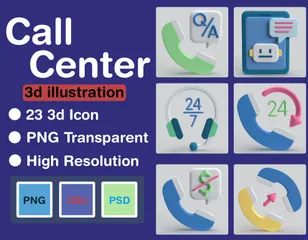 Centre d'appel Pack 3D Icon