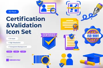 Certification & Validation 3D Icon Pack