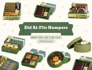 Presente de cestas de Eid Al-Fitr Pacote de Icon 3D