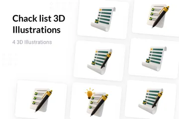 Chack List 3D Illustration Pack
