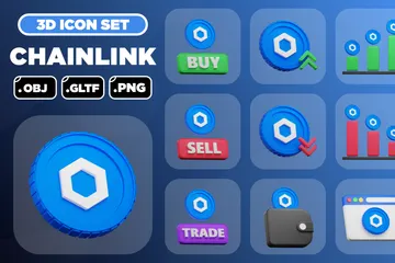 Chainlink Crypto 3D Icon Pack