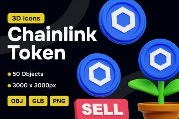 Chainlink Crypto Token 3D Icon Pack