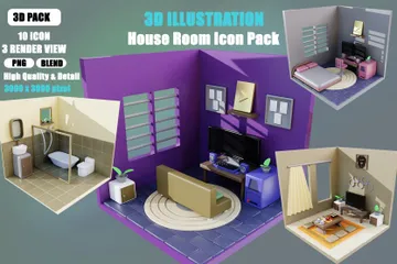 Chambre Maison Pack 3D Icon