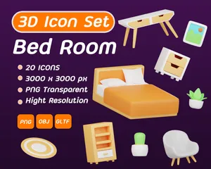 Chambre à coucher Pack 3D Icon