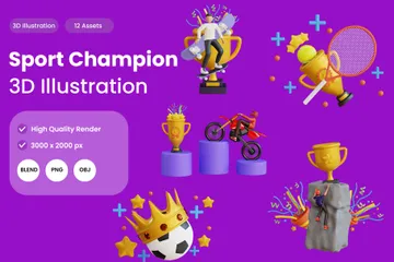 Champion de sport Pack 3D Icon