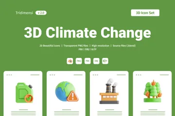 Changement climatique Pack 3D Icon