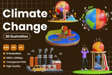 Changement climatique Pack 3D Illustration