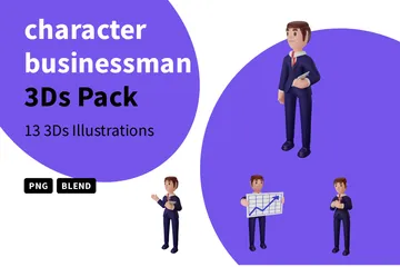 Character Businessman 3D Illustration Pack