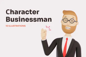 Character Businessman 3D Illustration Pack