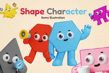 Character Shape 3D Icon Pack