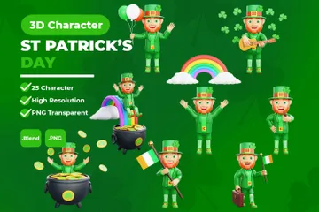 Character St. Patrick's Day 3D Illustration Pack