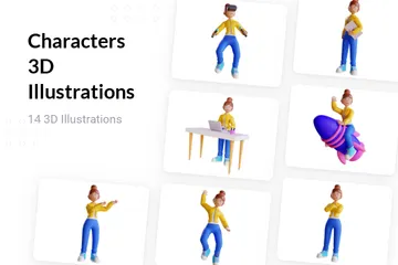 Characters 3D Illustration Pack