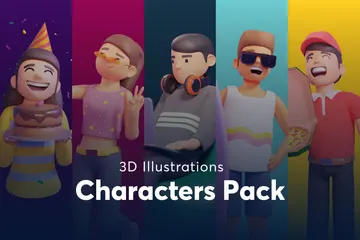 Characters 3D Illustration Pack