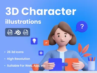 Charakter 3D Illustration Pack