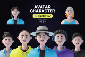 Charakter-Avatar 3D Icon Pack