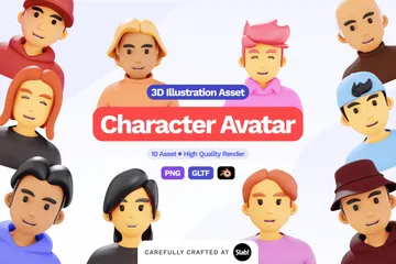 Charakter-Avatar 3D Icon Pack