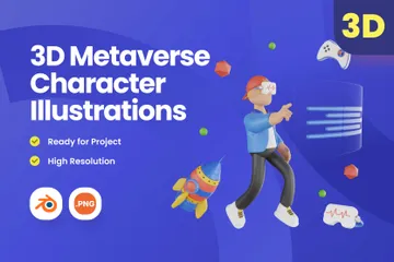 Charakter-Metaverse 3D Illustration Pack