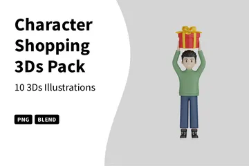 Charakter-Shopping 3D Illustration Pack