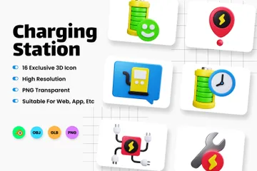 Charging Station 3D Icon Pack