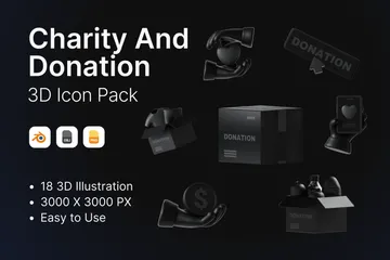 Charité et don Pack 3D Icon