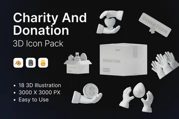 Charité et don Pack 3D Icon