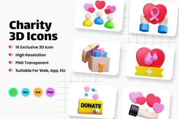 Charity 3D Icon Pack