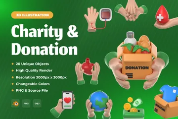 Charity And Donation 3D Icon Pack