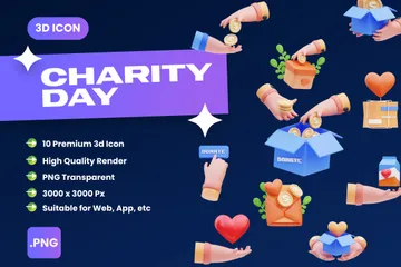 Charity Day 3D Icon Pack