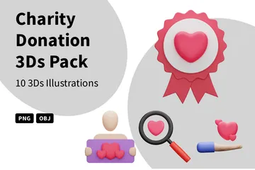 Charity Donation 3D Icon Pack