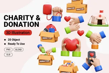 Charity & Donation 3D Icon Pack