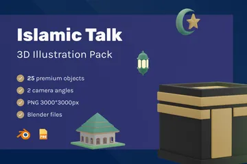 Charla islámica Paquete de Illustration 3D