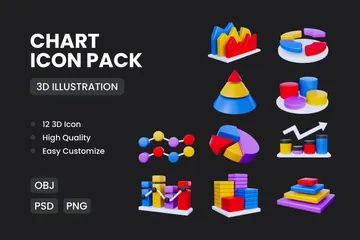 Chart 3D Icon Pack