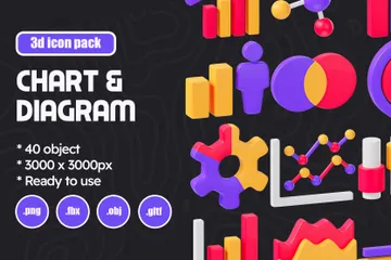 Chart And Diagram 3D Icon Pack