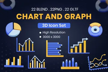 Chart And Graph 3D Icon Pack