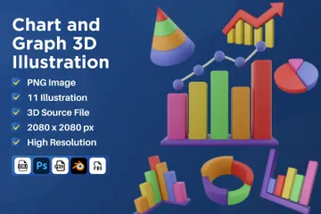 Chart And Graph 3D Icon Pack