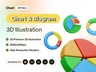 Chart & Diagram 3D Icon Pack