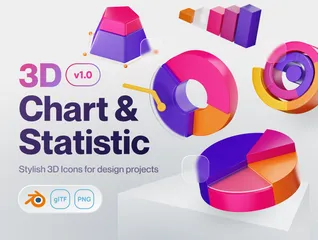 차트 및 통계 3D Icon 팩