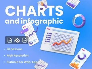 Charts And Infographics 3D Icon Pack