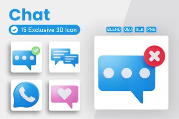 Chat 3D Icon Pack
