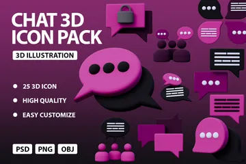 CHAT 3D Icon Pack