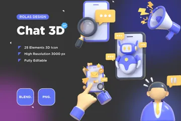 Chat 3D Icon Pack