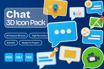 Chat 3D Icon Pack