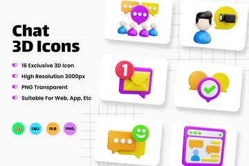 Chat 3D Icon Pack