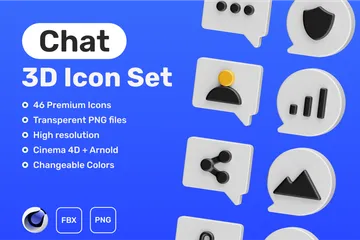 Chat 3D Icon Pack