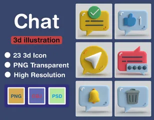 Chat 3D Icon Pack