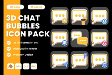 Chat-Blase 3D Icon Pack