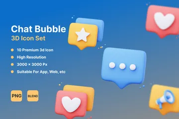 Chat Bubble 3D Icon Pack