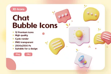 Chat Bubble 3D Icon Pack